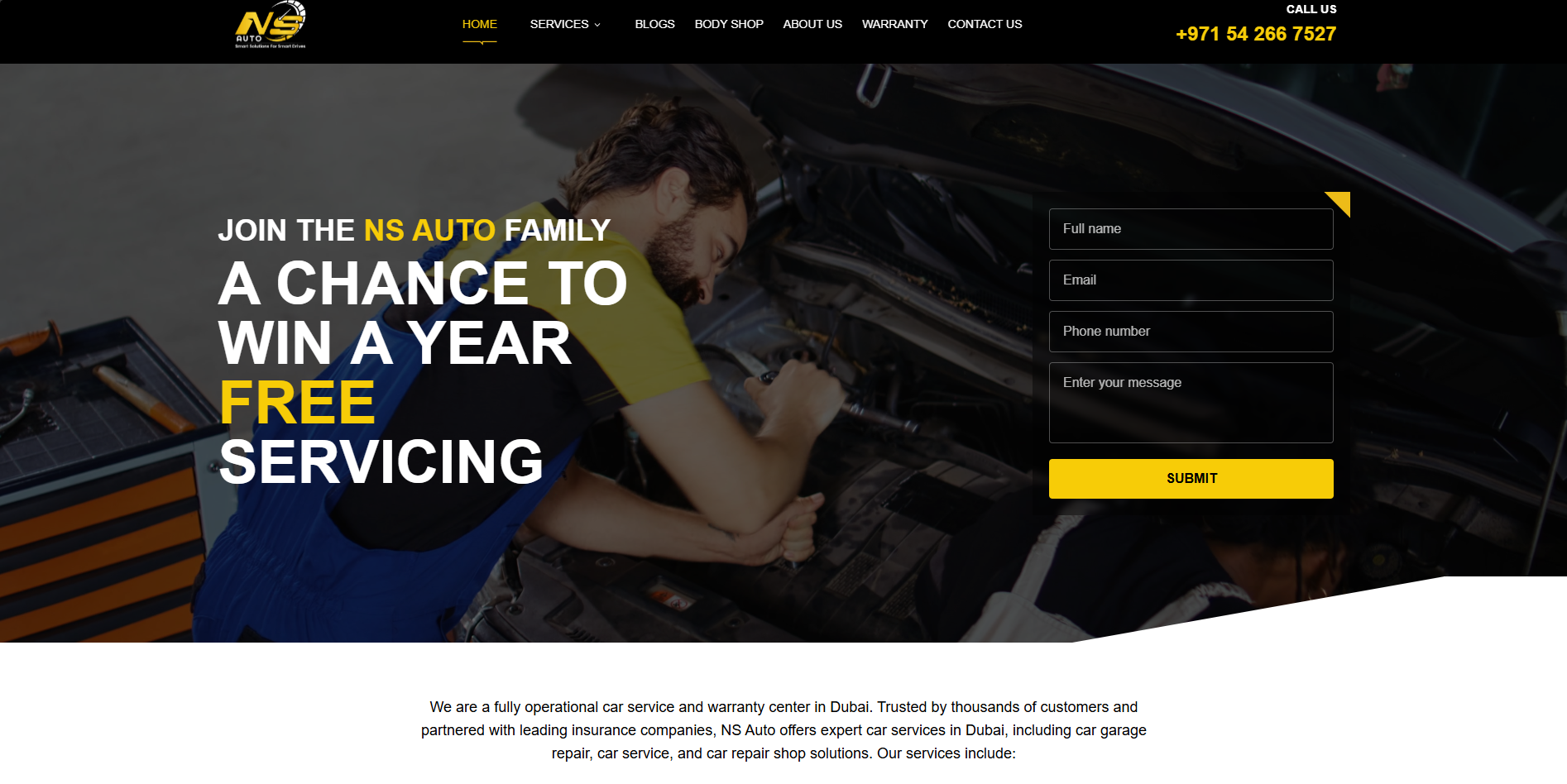 NS Auto Service Website